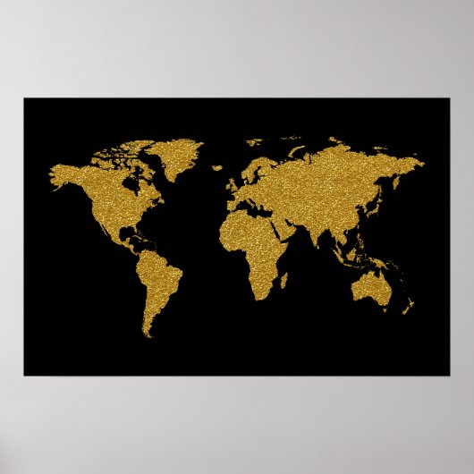 gouden wereldkaart voor reizen poster (Voorkant)