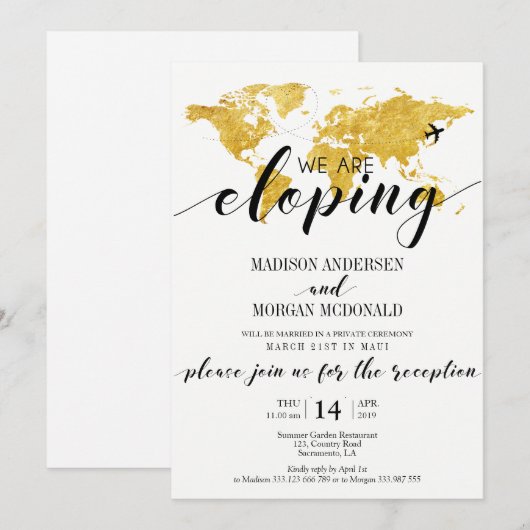 Gouden Wereldkaart We gaan ervandoor receptie uitn Kaart (Voorkant / Achterkant)