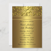 Gouden Wervel Verjaardagsfeest Kaart (Achterkant)