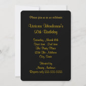 Gouden Wervel Verjaardagsfeest Kaart (Achterkant)