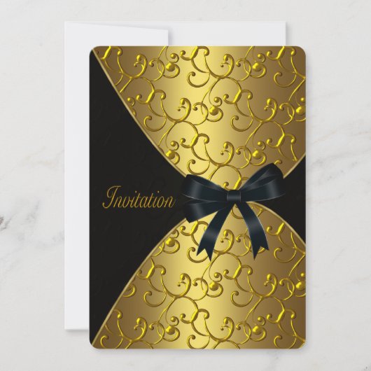 Gouden Wervel Verjaardagsfeest Kaart (Voorkant)