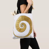 Gouden Wervelend Ontwerp Tote Bag (Dichtbij)