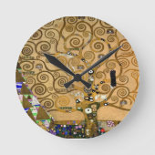 Gouden wervelende boom van het leven Art Deco Symb Ronde Klok (Voorkant)