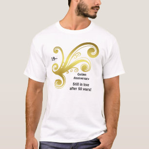 Gouden wervelende huwelijksverjaardag t-shirt