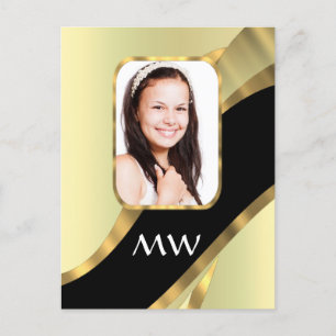 Gouden werveling fotosjabloon briefkaart