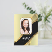 Gouden werveling fotosjabloon briefkaart (Staand voorkant)