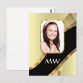 Gouden werveling fotosjabloon briefkaart (Voorkant / Achterkant)