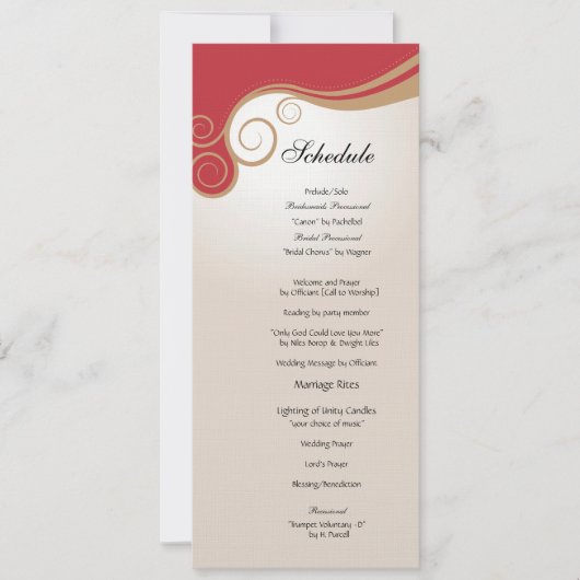 Gouden Werveling op Rood en het Programma van de (Voorkant)