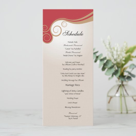 Gouden Werveling op Rood en het Programma van de (Staand voorkant)