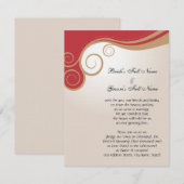 Gouden Werveling op Rood en Room Kaart (Voorkant / Achterkant)