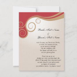 Gouden Werveling op Rood en Room Kaart