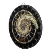 Gouden werveling over zwart dartbord (Voorkant Rechts)