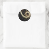 Gouden werveling over zwart ronde sticker (Tas)