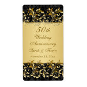 Gouden wervelingen 50e bruiloft Jubileum Etiket (Voorkant)