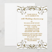 Gouden Wervelingen 50e Trouwdag Uitnodigingen (Voorkant / Achterkant)