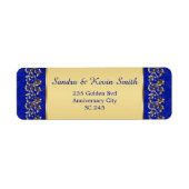 Gouden wervelingen 50ste Bruiloft Jubileum Adresla Etiket (Voorkant)