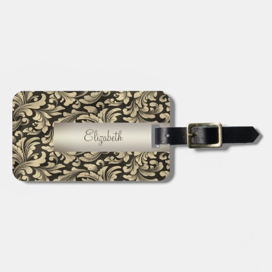 gouden wervelingen bagagelabel (Voorkant horizontaal)