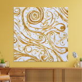 Gouden wervelingen: Elegantie ontrold Canvas Afdruk (Insitu (Woonkamer))