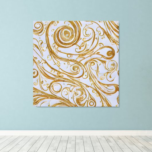 Gouden wervelingen: Elegantie ontrold Canvas Afdruk (Insitu (Houten vloer))