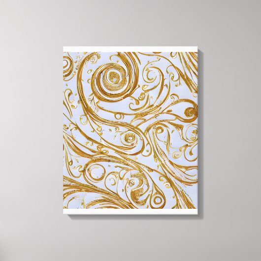 Gouden wervelingen: Elegantie ontrold Canvas Afdruk (Voorkant)