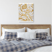 Gouden wervelingen: Elegantie ontrold Canvas Afdruk (Insitu (Slaapkamer))