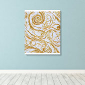 Gouden wervelingen: Elegantie ontrold Canvas Afdruk (Insitu (Houten vloer))