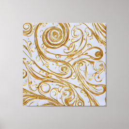 Gouden wervelingen: Elegantie ontrold Canvas Afdruk