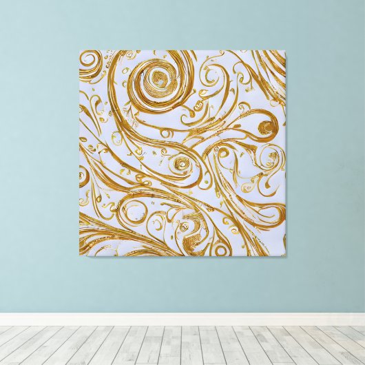 Gouden wervelingen: Elegantie ontrold Canvas Afdruk (Insitu (Houten vloer))