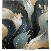 Gouden wervelingen en ingewikkelde patronen douche douchegordijn (Voorkant)