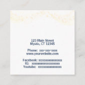 Gouden wervelingen en sterren vierkante visitekaartje (Achterkant)