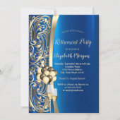 Gouden wervelingen glas, hoge hakken blauw pensioe kaart (Voorkant)