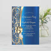 Gouden wervelingen glas, hoge hakken blauw pensioe kaart (Staand voorkant)