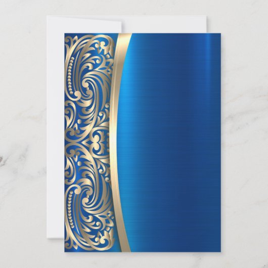 Gouden wervelingen glas, hoge hakken blauw pensioe kaart (Achterkant)