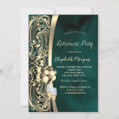 Gouden wervelingen glas, hoge hakken groene pensio kaart (Voorkant)