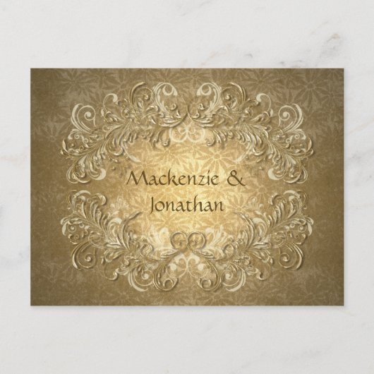  gouden wervelingen op gouden achtergrond Save The Aankondigingskaart (Voorkant)