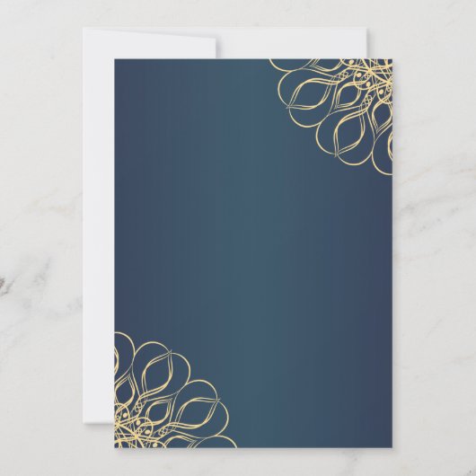 Gouden wervelingen op middernachtblauw Retirement Kaart (Achterkant)