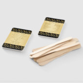 Gouden wervelingen op zwart Bruiloft programma Handwaaier (Niet-gemonteerd)