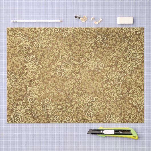 gouden wervelingen Patroon Classy Abstract Bruin Tissuepapier (Craft)