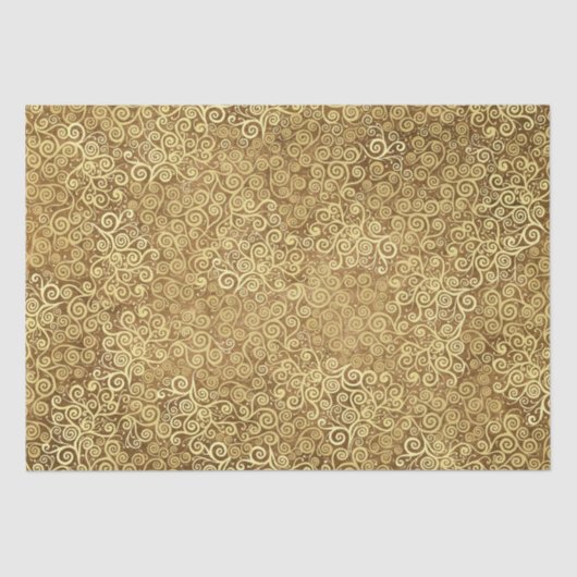 gouden wervelingen Patroon Classy Abstract Bruin Tissuepapier (Voorkant)