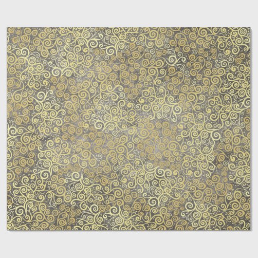  gouden wervelingen Patroon Classy Elegant Taupe Cadeaupapier (Vlak)