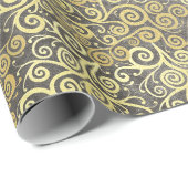 gouden wervelingen Patroon Classy Elegant Taupe Cadeaupapier (Rol Hoek)