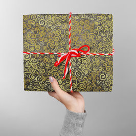  gouden wervelingen Patroon Classy Elegant Taupe Cadeaupapier