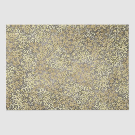 gouden wervelingen Patroon Classy Elegant Taupe Tissuepapier (Voorkant)