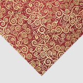  gouden wervelingen Patroon Elegant rood Kerstmis Tissuepapier (Detail)