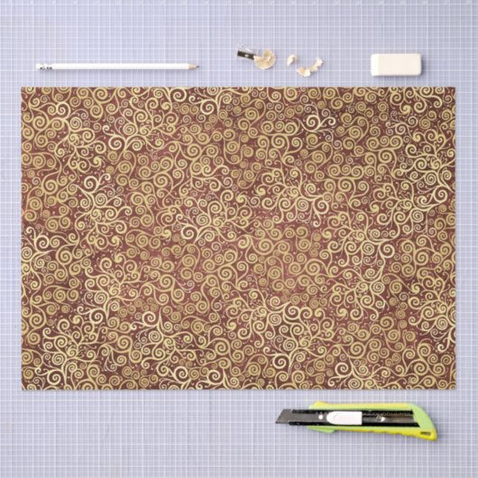  gouden wervelingen Patroon Elegante terracotta Tissuepapier (Craft)