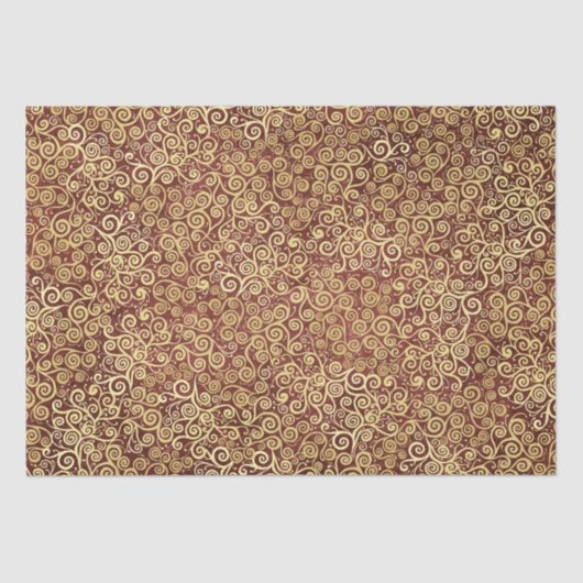 gouden wervelingen Patroon Elegante terracotta Tissuepapier (Voorkant)