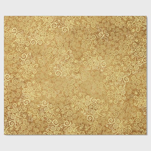  gouden wervelingen Patroon Luxe Boho Classy Cadeaupapier (Vlak)
