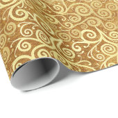 gouden wervelingen Patroon Luxe Boho Classy Cadeaupapier (Rol Hoek)