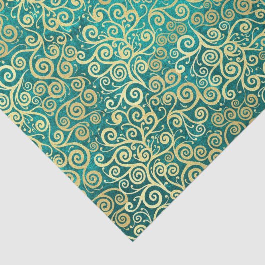 gouden wervelingen Patroon Luxe Boho Classy Tissuepapier (Detail)