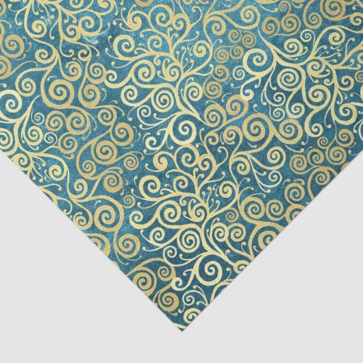 gouden wervelingen Patroon Luxe Boho Classy Tissuepapier (Detail)